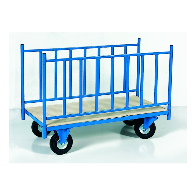 Chariot universel avec ridelles, L.1200 mm, l.600 mm, H.1000 mm, Charge 400 kg